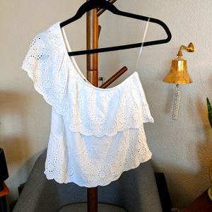 American Eagle Outfitters Eyelet One Shoulder Top